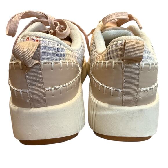NEW- NWOT La Sheelah Timeless-12 Cream Rainbow Woven Sneakers Size 10 - Picture 5 of 6